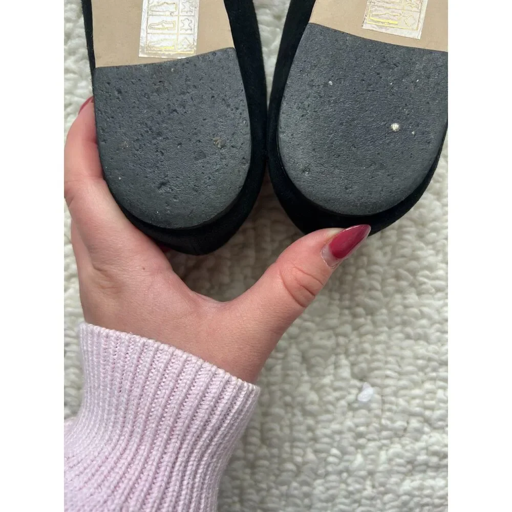 j. crew black leather flats pointed toe asymmetric cut size 8 - Picture 8 of 9